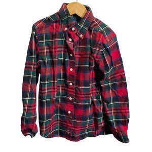 Ralph Lauren Performance Red & Green Plaid‎ Button-Up Shirt Size S